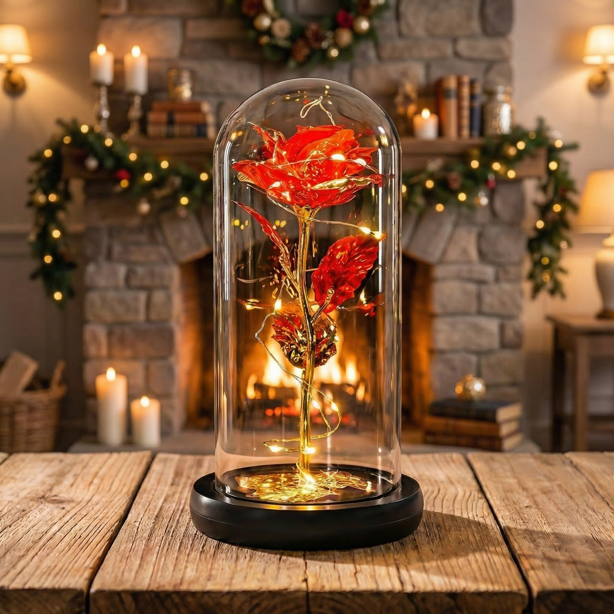 Wieczna Róża w Szkle z Oświetleniem LED - obrazek 4